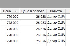 Ціна у валюті  в програма по нерухомості Квартал ПРО